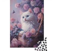 Puzzle Chaton Mignon 100% Carton Recyclé Puzzle en Carton de Qualité Supérieure pour Adultes Enfants Cadeaux d'halloween 1000 pièces (75x50cm)
