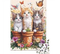 Puzzle Chaton Mignon 100% Carton Recyclé Puzzle en Carton de Qualité Supérieure pour Adultes Enfants Cadeaux d'halloween 1000 pièces (75x50cm)