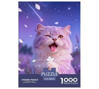 Puzzle Chaton Mignon 1000 Pièces pour Adultes Et Enfants, Jeu D'Intelligence, Puzzles Pétales, Décoration Intérieure, Cadeau Adulte 52x38cm/1000pcs