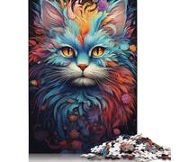 Puzzle Chaton Mignon et Coloré, Matériaux Respectueux de l'environnement, Puzzle en Carton 100% Recyclé pour Femmes Hommes, Cadeau Unique, 1000 Pièces (38x26cm)