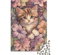 Puzzle Chaton Mignon Jeux Créatifs Puzzle en Carton 100% Recyclé pour Cadeaux de Noël Adultes 1000 pièces (75x50cm)