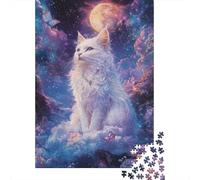 Puzzle Chaton Mignon Jeux Créatifs Puzzle en Carton Premium pour Femmes Hommes Cadeau d'anniversaire 1000 pièces (75x50cm)