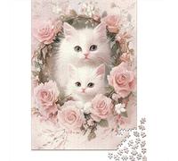 Puzzle Chaton Mignon, Puzzle rectangulaire en Papier emboîtable précis pour garçon ou Fille, Cadeaux de Noël, 1000 pièces (75 x 50 cm)
