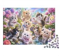 Puzzle Chatons Joueurs pour Adultes, 1000 pièces | 70x50cm Carton, activité détente à la maison, image de chatons, cadeau pour amateurs de puzzles