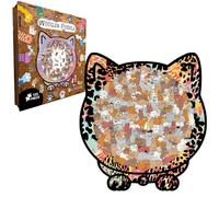 Puzzle Chats,Décoration Mignon Et Amusant Avec Cadre Photo - 135 Pièces de Puzzle en Bois avec Boîte de Rangement | pour Jeu Famille Amoureux Animaux Décoration Salon