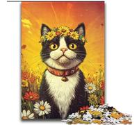 Puzzle Chats et Fleurs 2000 pièces pour Adultes, Jeux éducatifs, décoration d'intérieur, Cadeau d'anniversaire, Art Mural (70x100cm)