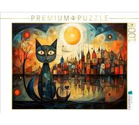 CALVENDO Puzzle Chats, Une Nuit Merveilleuse | 1000 pièces de Ponte 64 x 48 cm Puzzle Photo pour des Heures heureuses