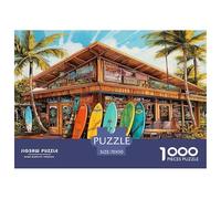 Puzzle Chaumière en Bord de Plage Composé De 1000 Pièces pour Adultes, Surf en Bord de Plage Un Jeu De Dexérité Très Difficile Puzzle Éducatif Et Stimulant 70x50cm/1000pcs