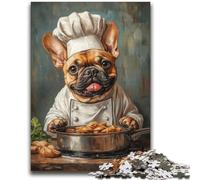 Puzzle Chef Bulldog 1000 pièces pour Adolescents, Anti-Stress, pour Passer Le Temps à la Maison, avec Affiche et fiche de Questions-réponses Assorties (38x52cm)