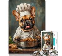 Puzzle Chef Bulldog 1000 pièces pour Adultes, Jouets éducatifs et éducatifs, Jeux familiaux avec Affiche et fiche de Questions-réponses Assorties 38x26cm