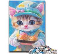 Puzzle Chef Cat 1000 pièces pour Adultes, Jeu Familial Anti-Stress, défi Difficile, Cadeaux du Père Noël Secret (38x52cm)