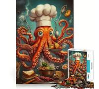 Puzzle Chef Poulpe pour Adolescents 1000 pièces Jeu Intelligent à Partager en Famille Motif à Assembler Choix du Père Noël (38x26cm)