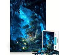 Puzzle Chemin de Lanternes et d'Étoiles pour Adultes 1000 Pièces Renforce la Mémoire et Les Liens Familiaux Bords Nets Cadeau d'anniversaire (38x52cm)