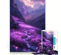 Puzzle Chemin de Montagne Violette pour Adolescents 1000 Pièces Jeu Intelligent à Partager en Famille Motif à Assembler Choix du Père Noël (38x52cm)