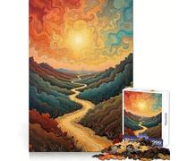Puzzle Chemin sinueux vers Le Soleil pour Adultes, 1000 pièces, activité relaxante et stimulante pour la mémoire, Cadeau de Noël Chaleureux et Confortable (38x52cm)
