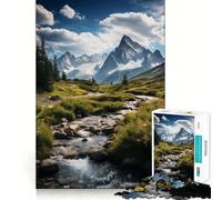 Puzzle Chemin vers Les Montagnes 1000 Pièces pour Adultes Jeu Cognitif et de Partage Motif à Assembler Cadeau de Noël (38x26cm)