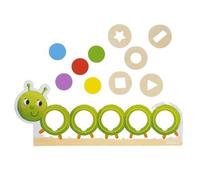 Puzzle Chenille Formes Jumbo - Pour Enfant de 3 Ans - Bois Vert - 20 Cartes de Défi