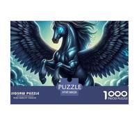 Puzzle Cheval 1000 pièces pour Adultes et Enfants - Pégase, Ciel étoilé, Jeu éducatif Stimulant, décoration Murale, 38x26 cm