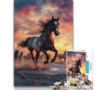 Puzzle Cheval au Coureur pour Adultes 1000 Pièces, Anti-Stress, Défi Difficile, Offrez-Le à Toute la Famille (38x26cm)
