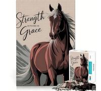 Puzzle Cheval Force et Grâce pour Adultes 1000 Pièces Smart Reason Toy Group Joy Smooth Edge Fine Art Piece 38x26cm