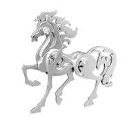 Puzzle Cheval - Kit De Puzzle en Métal De Sculpture Animale 5,3x5x1,5 Cm | Modèle Métallique 3D De Cheval Mythique | Animaux Modèles À Assemblage Mécanique | pour Adultes Maison Salon Bibliothèque