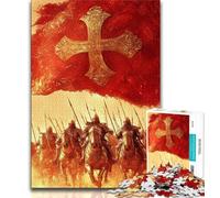 Puzzle Chevalier de l'Armée de Croisade 1000 pièces pour Adultes et Adolescents, Aide Le Cerveau à exercer des Jouets addictifs pour cultiver la Patience, Excellent Cadeau 38x26cm