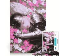 Puzzle Chevalier endormi dans Les Fleurs pour Adolescents, 1000 pièces, activité de réflexion à Faire à la Maison, Bords précis, Cadeau Festif 50x75cm