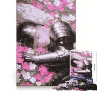 Puzzle Chevalier endormi dans Les Fleurs pour Adolescents, 1000 pièces, activité de réflexion à Faire à la Maison, Bords précis, Cadeau Festif 50x75cm
