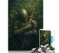 Puzzle Chevalier Magique Médiéval 1000 pièces pour Adultes et Adolescents, Difficile à compléter mais Amusant et Humoristique avec Affiche et Feuille de Questions Assorties 38x26cm