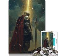 Puzzle Chevalier Majestueux Médiéval 1000 Pièces pour Adolescents et Adultes, Jeu de Puzzle Défiant, Idéal comme Cadeau pour Toute la Famille (50x75cm)