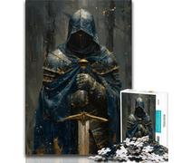 Puzzle Chevalier Majestueux Médiéval pour Adolescents 1000 Pièces, Jouet Éducatif et Apprentissage, Idéal comme Cadeau pour Toute la Famille (75x50cm)