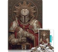 Puzzle Chevalier Majestueux Médiéval pour Adolescents 1000 Pièces, Jouets Éducatifs et Familiaux, Cadeau d'anniversaire, Cadeaux (38x26cm)