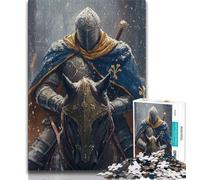 Puzzle Chevalier Médiéval Puissant 1000 Pièces pour Adolescents, Jeu de Casse-tête Décoration Murale Cadeaux d'anniversaire et de Noël Uniques (38x26cm)