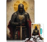 Puzzle Chevaliers médiévaux 1000 pièces pour Adultes et Adolescents, Assemblage de Motifs Amusant à la Maison, Cadeau d'anniversaire, Cadeau de Voyage (38x26cm)