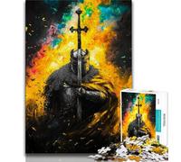 Puzzle Chevaliers médiévaux 1000 pièces pour Adultes, Jouet éducatif et décompressant, Cadeau d'anniversaire, décoration Murale (38x26cm)