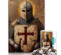 Puzzle Chevaliers médiévaux pour Adolescents 1000 pièces, pour Tuer Le Temps en Vacances avec des pièces entièrement emboîtables de Formes aléatoires 38x26cm