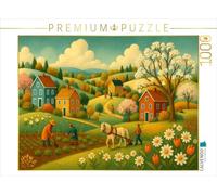 Puzzle · Chevaux de Printemps et premières Fleurs | Une journée de printemps champêtre avec travail à cheval… · 1000 pièces · Format assemblé 64 × 48 cm · CALVENDO Puzzle