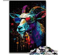 Puzzle Chèvre à Lunettes pour Adultes et Adolescents, 1000 pièces, Jeux éducatifs, décoration d'intérieur, Cadeau d'anniversaire, Art Mural (50x75cm)