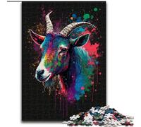 Puzzle Chèvres colorées 1000 pièces pour Adultes et Adolescents, à partir de 14 Ans, décoration d'intérieur, Jeux de Famille, Cadeaux de Noël et d'anniversaire (50x75cm)
