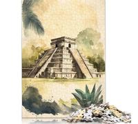 Puzzle Chichen Itza pour Adultes, Papier Aquarelle, Cadeaux pour Adolescents, décoration d'intérieur, 1 000 pièces (75 x 50 cm)