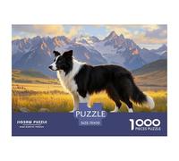 Puzzle Chien Border Collie Qui Compte 1000 Pièces pour Adultes,Paysage de Prairie Un Jeu De Dexérité Très Difficile Puzzle Éducatif l'art De La Décoration Moderne 70x50cm/1000pcs
