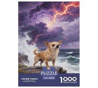 Puzzle Chien Chihuahua avec 1000 Pièces pour Adultes,Vue sur l'océan Un Jeu De Dexérité Très Difficile Puzzle ÉduChatif Aux Défis 38x26cm/1000pcs