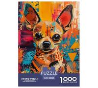 Puzzle Chien Chihuahua Qui Compte 1000 Pièces pour Adultes,Couleurs artistiques Un Jeu De Dexérité Très Difficile Puzzle ÉduChatif l'art De La Décoration Moderne 38x26cm/1000pcs