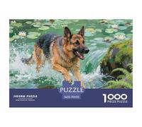 Puzzle Chien de Berger Allemand 1000 Pieces pour Adultes,Étang de lis Un Jeu De Dexérité Très Difficile Puzzle Éducatif Et Stimulant Un Jeu Cadeau Original 70x50cm/1000pcs