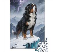 Puzzle Chien de Montagne Bernois 1000 Pièces pour Adultes,Paysage de Glace et de Neige Un Jeu De Dexérité Très Difficile Jeu D'intelligence l'art De La Décoration Moderne 1000pcs (75x50cm)