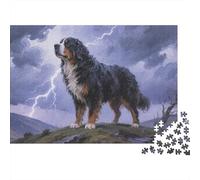 Puzzle Chien de Montagne Bernois Composé De 1000 Pièces pour Adultes,Orage Mountains Un Jeu De Dexérité Très Difficile Puzzle Éducatif Aux Défis 1000pcs (75x50cm)
