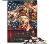 Puzzle Chien Drapeau américain 2000 pièces pour Adolescents, activités familiales Amusantes à la Maison, Cadeau d'anniversaire, Cadeau de Voyage (70x100cm)