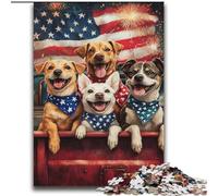 Puzzle Chien Drapeau américain 2000 pièces pour Adultes et Adolescents, Jouet éducatif Amusant, Jeux familiaux, décoration d'intérieur Unique (70x100cm)