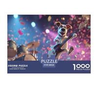 Puzzle Chien Drôle 1000 Pièces, pour Amateurs De Puzzle 1000 Pieces Animaux - Inspiré du Style Stitch, Détails Exquis pour Adultes 38x26cm/1000pcs