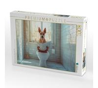 Puzzle CALVENDO Chien faisant caca avec un journal - routine matinale avec style